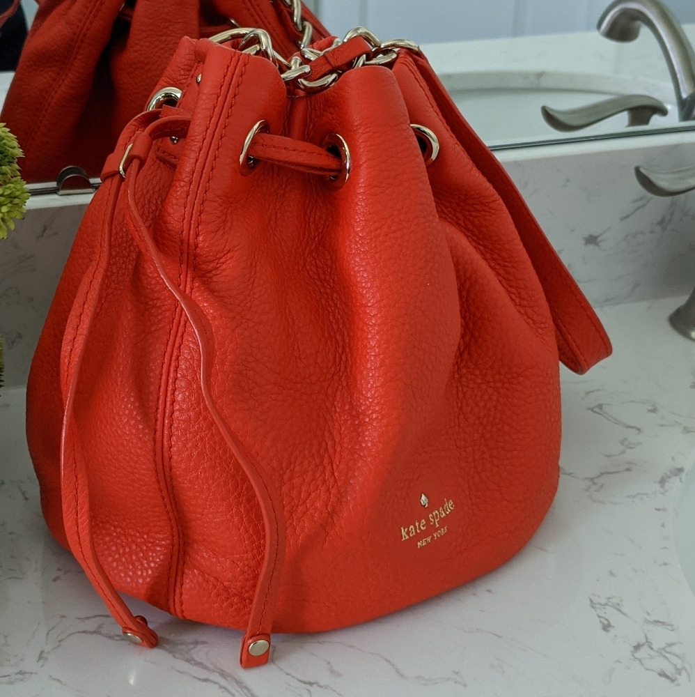 Kate Spade red leather shoulder bag
